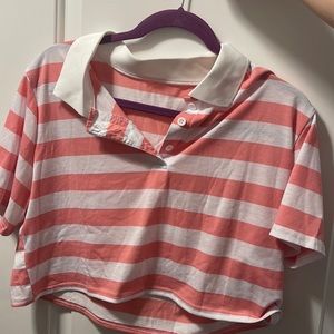 SHEIN Pink striped T-shirt Medium